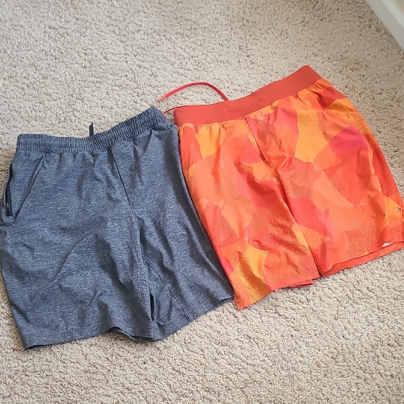 lululemon athletica Other - Mens (2 shorts ) lululemon Orange and Charcoal Athletic Shorts ..   Men's Medium
